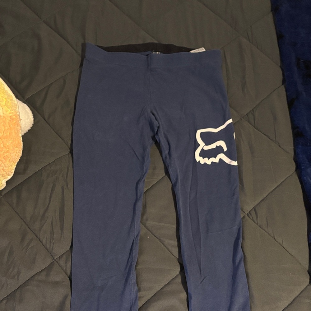Fox Navy Blue Leggings with White Logo